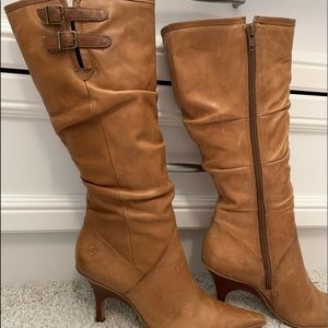 Tan leather boots